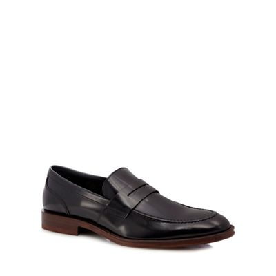 Black 'Rowling' leather penny loafers